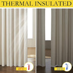 NICETOWN Natural Thick Linen Blend 100% Blackout Curtains - Image 4