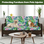 CALBODE 12 Pcs Outdoor Seat Cushion Covers, Tropical Plant | Stretch Chair Seat - Image 6