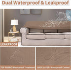 Easy-Going 100% Waterproof Loveseat Couch Cover Stretch Jacquard Sofa Cover | - Image 3