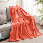 BEDELITE Fleece Blanket Soft Plush Twin Size Blanket Coral Red 60"x80" | Ultra - Image 6
