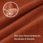 MIULEE Fall 100% Blackout Linen Curtains 42 x 84 Inch Burnt Orange 2 Panels | - Image 3