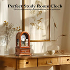 AYRELY® Wooden Table Anniversary Clock, Antique Shelf Clocks, Revolving Pendulum Mantel Clocks, Desk Grandfather Clock for Living Room, Home Decor Gift