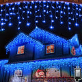 1620LED 164ft Christmas Lights, 360Drops 12 Modes Blue Christmas String Lights Outdoor Dimmable, Waterproof Christmas Decoration Fairy Lights with Timer for Eaves Indoor Party Patio Window Fence Blue