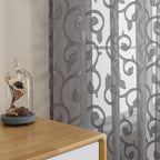 Furman Sheer Charcoal Gray Curtains 84 inches Long - Image 4