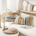 Decorative Lumbar Throw Pillow Cover 14x24 Boho Yellow Mustard Accent Cushion - Image 5