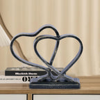 Heart Sculpture for Living Room Decor Heart Decoration Gift for Her and Him Love Wedding Anniversary Couples Gift Modern Heart Statue for Home Coffee Table Dining Table Centerpiece Birthday Gift