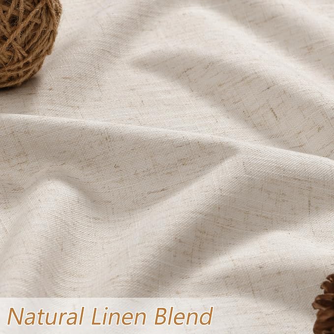 100% Blackout Linen Curtains 100 Inch Length 2 Panels Set - Image 6
