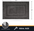 PURRUGS Dirt Trapping Door Mat 20in x 31.5in, Non-Slip/Skid Machine Washable Entryway Rug, Dog Doormat, Super Absorbent Welcome Mat for Muddy Wet Shoes and Paws, Grey