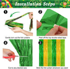 2 Pack St Patrick Party Decorations, 3.28 FT x 7.05 FT Green Gold Light Green Backdrop Curtains, Metallic St.Patrick Fringe Curtains Party Streamer Tinsel Backdrop, St Patrick Party Supplies