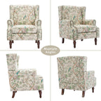 Lumibee High Back Accent Chair, Armchair in Fabric,Comfy Upholstered Wingback Single Sofa Reading Chair with Solid Wood Legs for Living Room,Bedroom,Office-Bird