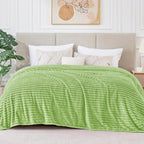 BEDELITE 3D Ribbed Jacquard Green King Size Blankets - Image 2