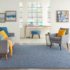 Nourison Positano Indoor-Outdoor Navy Blue 8' x 10' Area Rug, Easy Cleaning, Non Shedding, Bed Room, Living Room, Dining Room, Backyard, Deck, Patio (8x10)