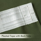 MIULEE Olive Green Back Tab Blackout Curtains 52x108 Inch Long 2 Panels Set | - Image 4