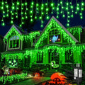 400 LED Icicle Christmas Lights Outdoor - 33FT Icicle Lights for Outside 8 Modes with 75 Drops, Plug in Waterproof Connectable Fairy String Lights for Indoor Holiday Party Christmas Decoration,Green
