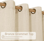 Semi Sheer Linen Curtains for Living Room, 80 Inch Length Light Filtering - Image 4