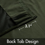 MIULEE Velvet Curtains 52x90 inches 2 Panels Olive Blackout Curtains | Luxury - Image 3