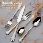 Mikasa, Virtuoso Frost Flatware Service for 12, 65 Piece Set, 18/10 Stainless Steel, Silverware Set with Serving Utensils