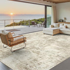 Soalmost Abstract Rug 8x10 Large Living Room Area Rugs Washable Beige/Gray | by Soalmost