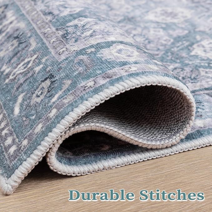 SERISSA 5x7 Washable Non Slip Floral Boho Area Rug - Image 7