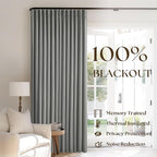 Grey Pinch Pleated Black Out Linen 45 Inch Curtains - Image 3