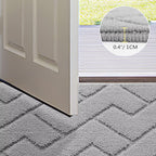hicorfe Front Door Mat Outside Entrance,32"x40" Absorbent Muddy Dirt Resist Welcome Door Mats Outdoor Indoor,Stain and Fade Resistant,Non Slip Backing Entry Mat Doormat for Entryway(Light Grey)