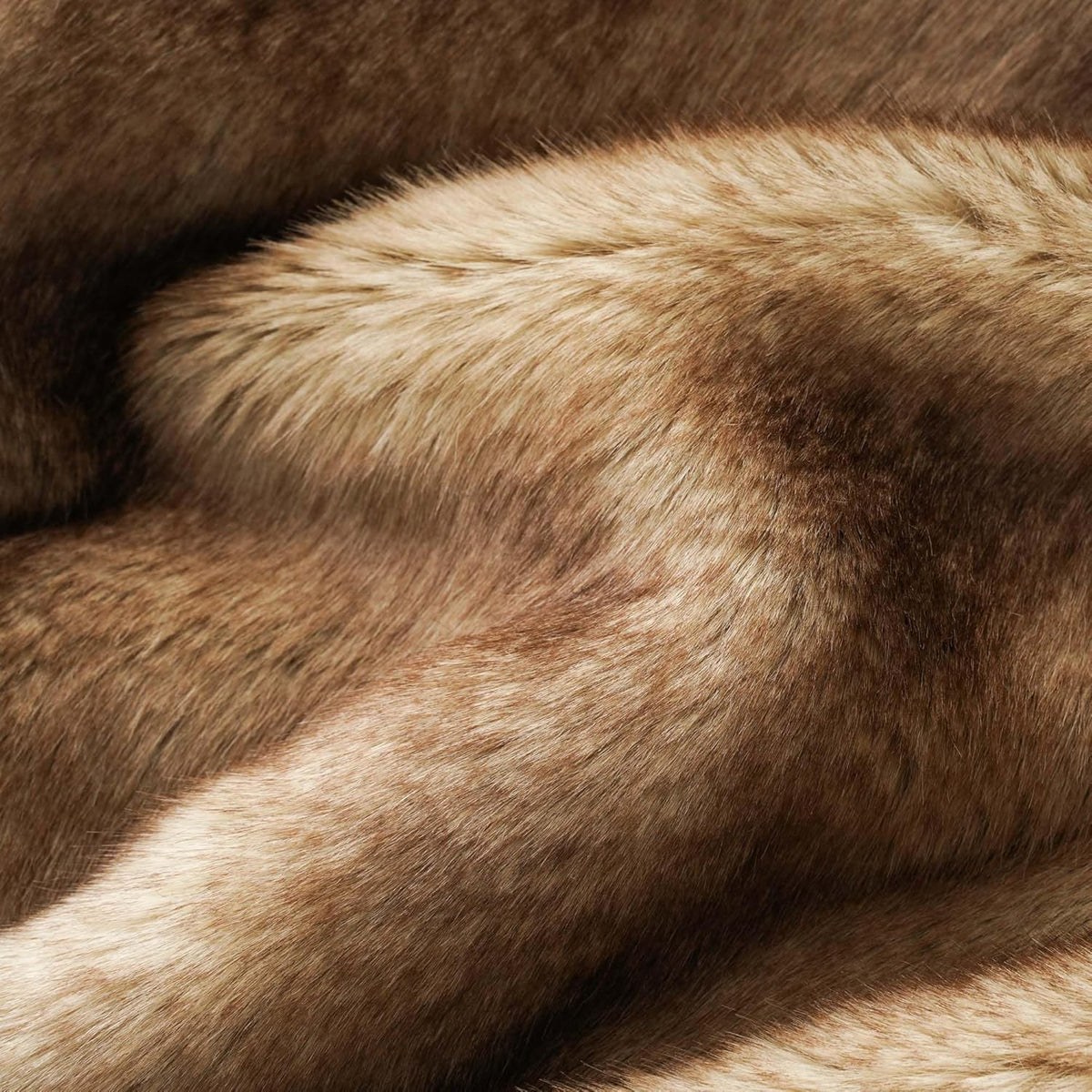 BATTILO HOME Luxury Camel Faux Fur Throw Blanket, Soft Cozy Warm Mink Fur Blanket for Bed, Home Decor, Large Striped Fur Blankets and Throws Faux, 60"x80"