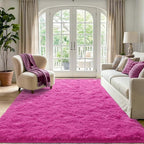 6x9 Large Hot Pink Fluffy Soft Area Rug Non-Slip - Image 2