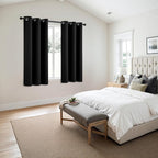 MIULEE Blackout Curtains for Bedroom 2 Panels 40 x 68 Inch Long Black | Thermal - Image 6