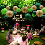 ADLKGG Green Paper Lanterns Party Decorations, Round Hanging Lantern for St. Patrick's Day, Graduation, Wedding, Tropical Jungle Theme Birthday Party Football Theme Baby Shower Decorations