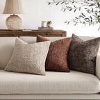 MIULEE Chenille Textured Throw Pillow Covers Oatmeal 18x18 Set of 2 | Slubby - Image 4