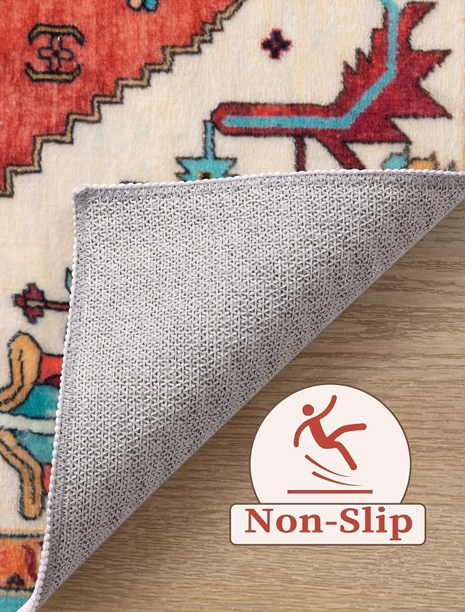 SERISSA 2'6"x14' Washable Non Slip Boho Runner Rug - Image 4