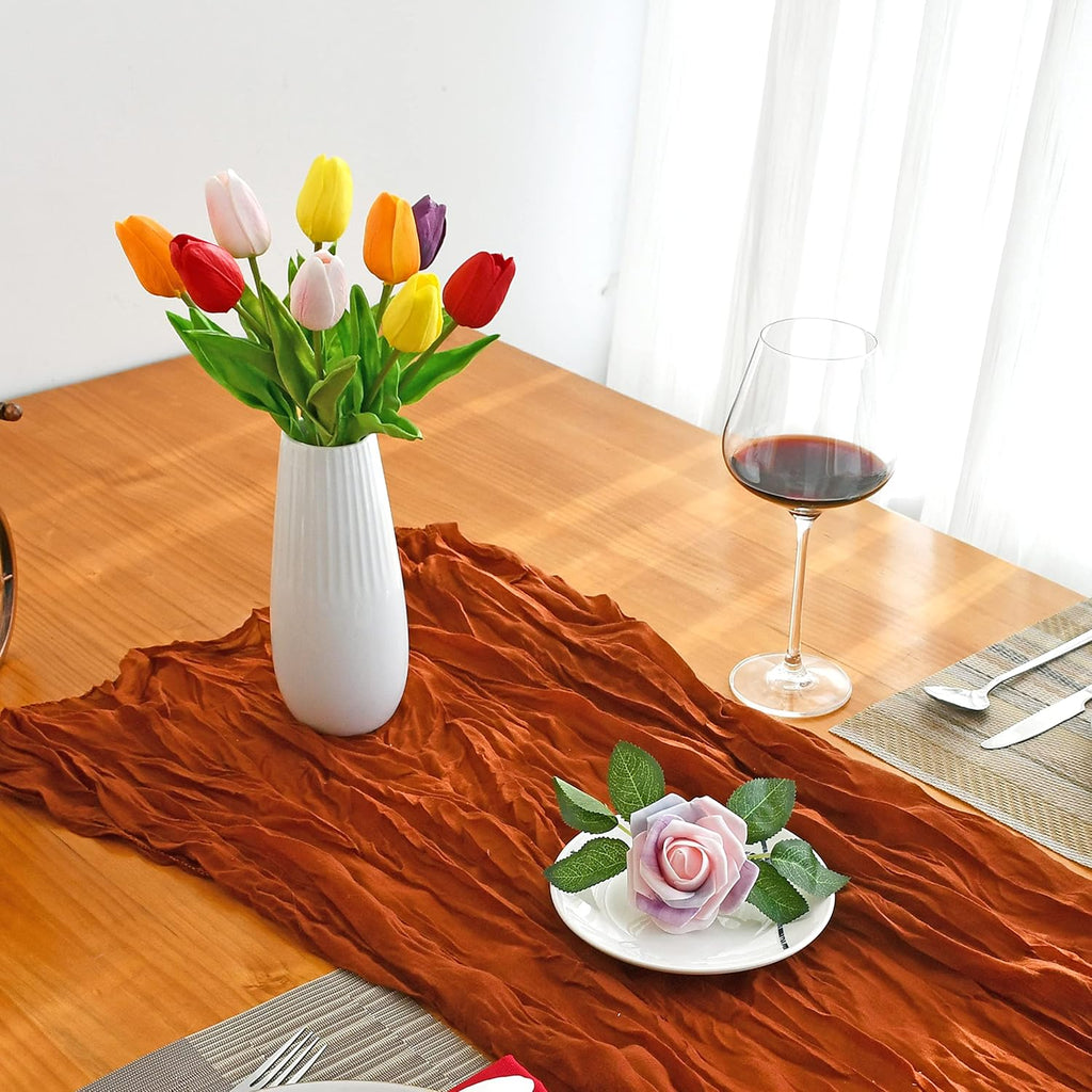 Mandy's Artificial Tulips 20 Stems Multicolor PU Faux Flowers for Wedding Home Decor 13.5 Inch