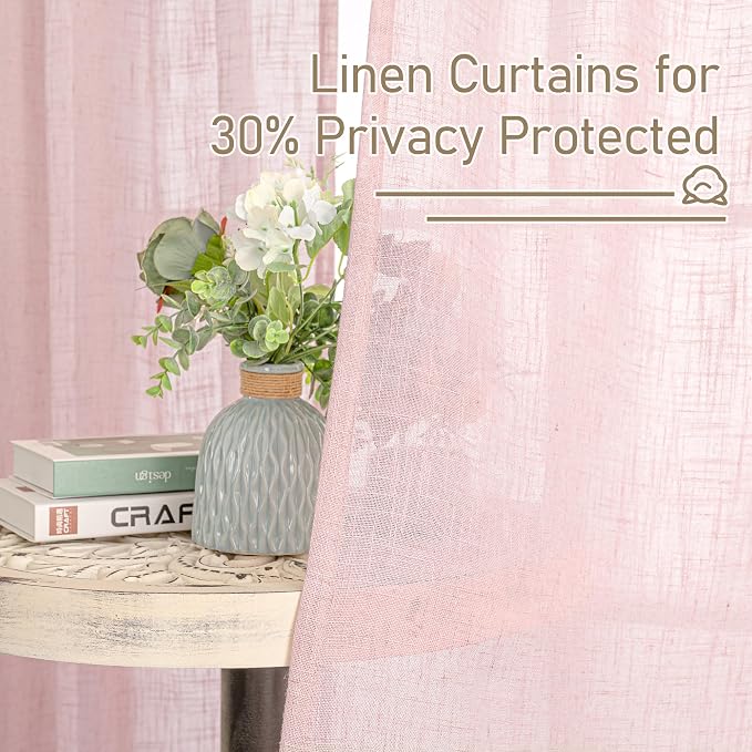 Short Window Sheer Linen Curtains 30 Inch Length - Image 5