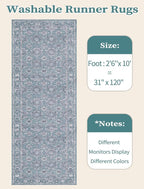 SERISSA 2'6"x10' Washable Non Slip Floral Boho Runner Rug - Image 6