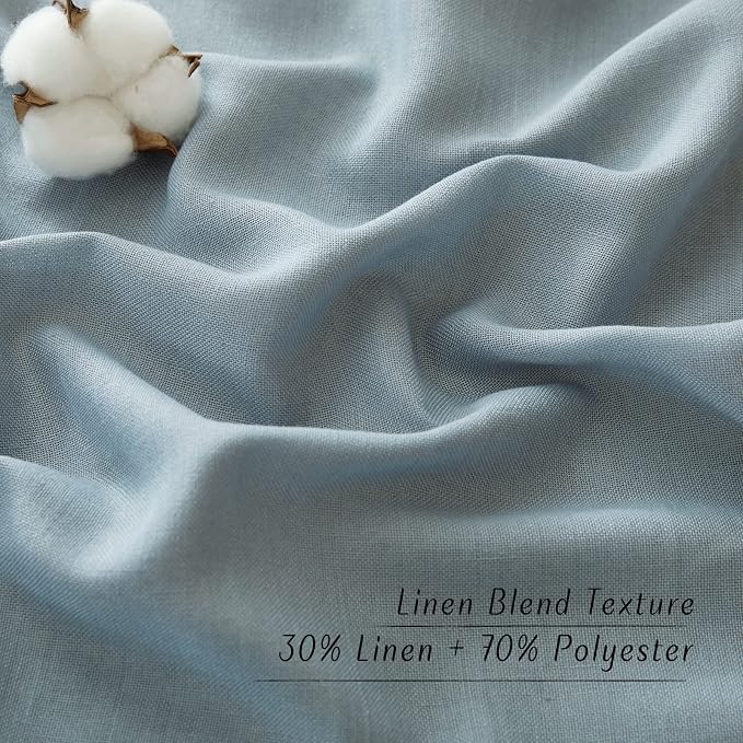 NICETOWN Stone Blue Linen Doorway Curtains 80 inches Long, Grommet Thick Linen - Image 6