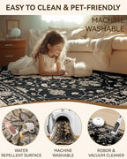 RELEANY Washable Area Rug, Runner 2'x6', Water Repellent, Pet Friendly - Image 6