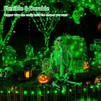 JMEXSUSS 2 Pack Green Halloween Lights, Each 33ft 100 LED Green Solar Lights Outdoor, Waterproof Solar Fairy String Light for Outside Patio Garden Party Tree Christmas Halloween Decorations