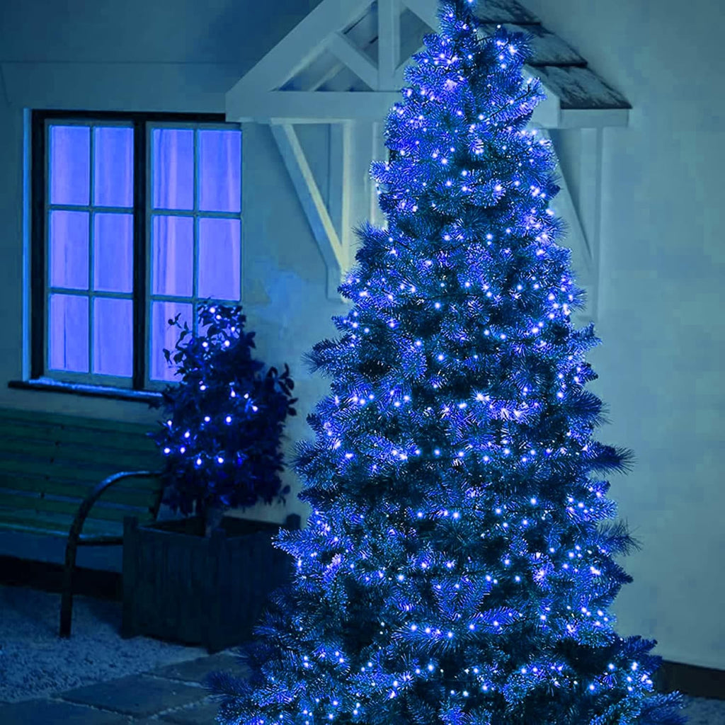 Dazzle Bright 132FT 400 LED Christmas Lights, Christmas String Lights Plug in with 8 Modes, Waterproof Christmas Decorations for Xmas Indoor Outdoor Party Home Tree Decor, Blue