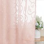 Furman Blush Pink Sheer Curtains 36 inch Length 2 Panels Set - Image 3