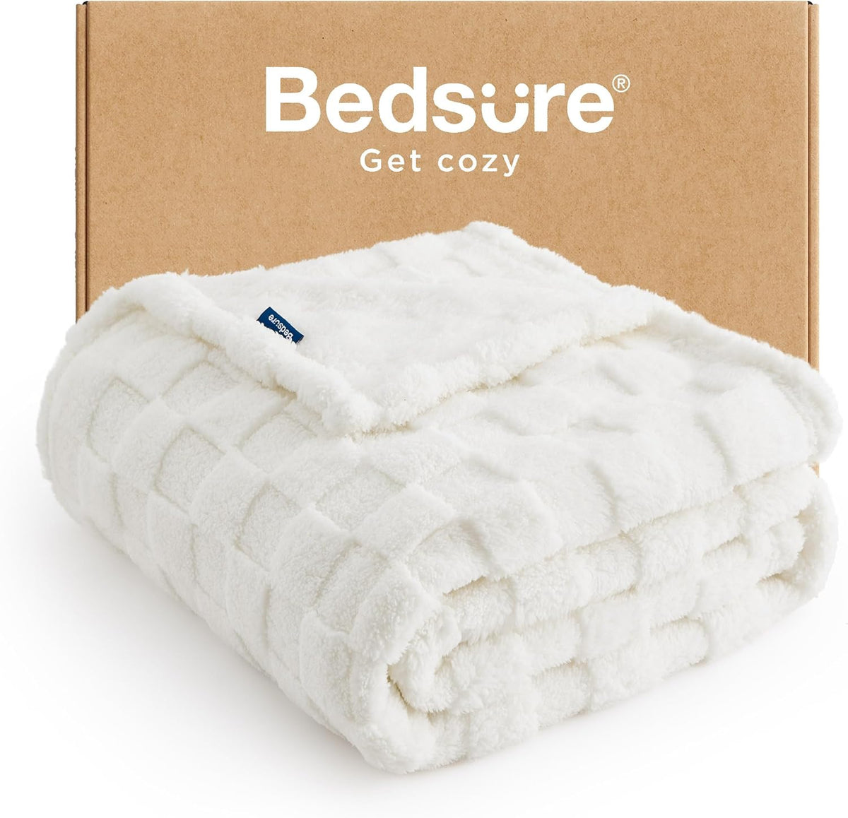 Bedsure GentleSoft Twin Blanket for Bed White - Super Soft Cozy Blankets for Women Men Girls, Cute Fuzzy Fleece Throws for Bedroom Couch, 60x80 Inches