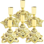 Candlestick Holders,Taper Candle Holder for Candlesticks Gold Plated Candle Metal Stick Candle Holders for Fireplace,Party, Dining,Wedding Decor,Fits 3/4 inch Thick Candle(Set of 6Pcs)