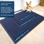 OLANLY Front Door Mat 59x20, Waterproof Heavy-Duty Indoor Outdoor Doormat | Blue - Image 2