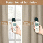 45 Inch Natural 100% Blackout Linen Curtains - Image 5