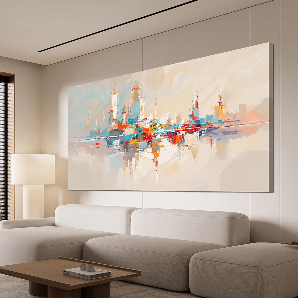 Canvas Wall Art Decor Large Wall Art Pictures for Living Room Abstract Canvas Art Wall Decor Modern Artwork for Walls Oversized Colorful Abstract Wall Art Decorations Bedroom Home Wall Decor 29" X 58"