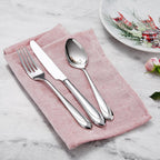 KEAWELL Premium Astra Flatware Set, 20-Piece Service for 4 Mirror-Finished 18/10 Stainless Steel Silverware, Modern Cutlery Dishwasher Safe for Meals and Gatherings (20, Silver)