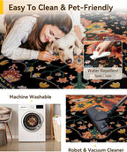 RELEANY Washable Area Rug, Round 5ft, Water Repellent, Pet Friendly, Vintage - Image 5