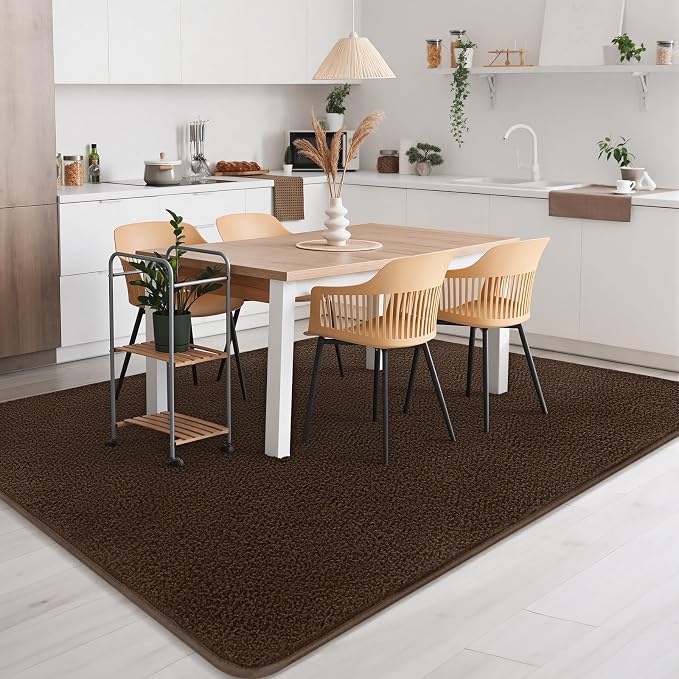 4x6 Area Rugs for Living Room Non Slip Dorm Bedroom Rug, Coffee | Modern Area - Image 5