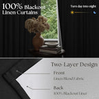 Black 80 Inch Pinch Pleated 100% Blackout Curtains - Image 2