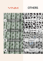YnM Chunky Throw Blanket, Medium-Weight, Hand Knitted with Chenille Yarn, Skin Friendly, Ventilated and Breathable, Machine Washable, Home Décor Piece for Couch, Sofa and Bed (Sage Green, 50x60 Inch)