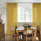 Pinch Pleated Mustard Yellow Linen Curtains 84 Inches Long 2 Panels Set | - Image 7